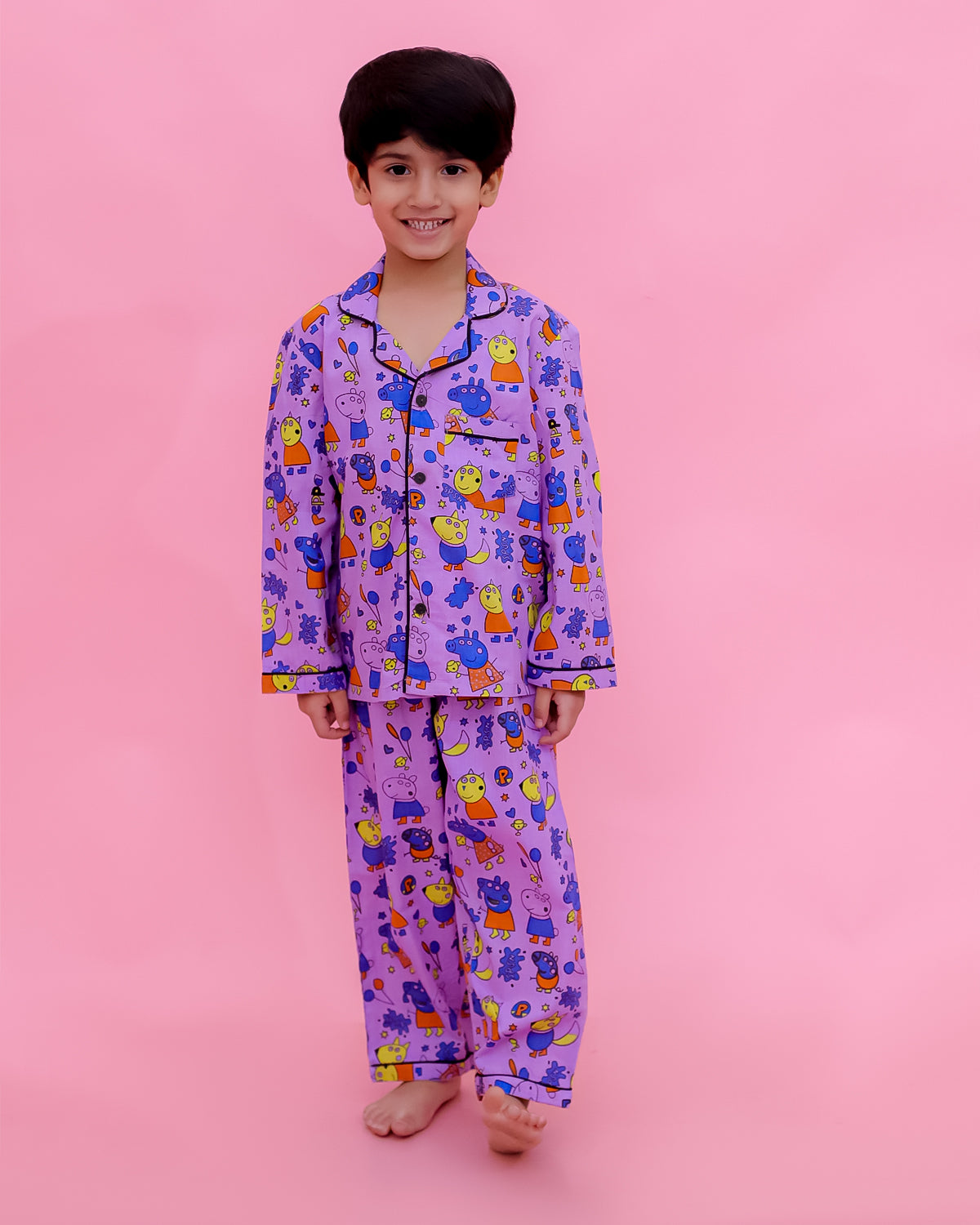 Pure Cotton Printed Kids Night Suits | Unbind