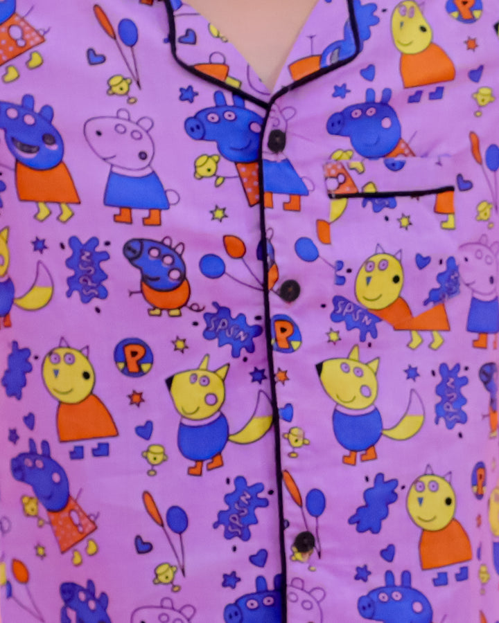 Pure Cotton Printed Kids Night Suits -Unbind