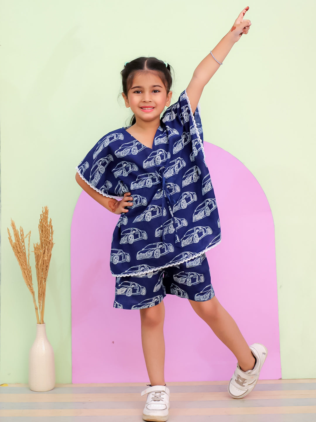 Kids Girls Kaftan Dress Set – Elegant & Lightweight Cotton Set