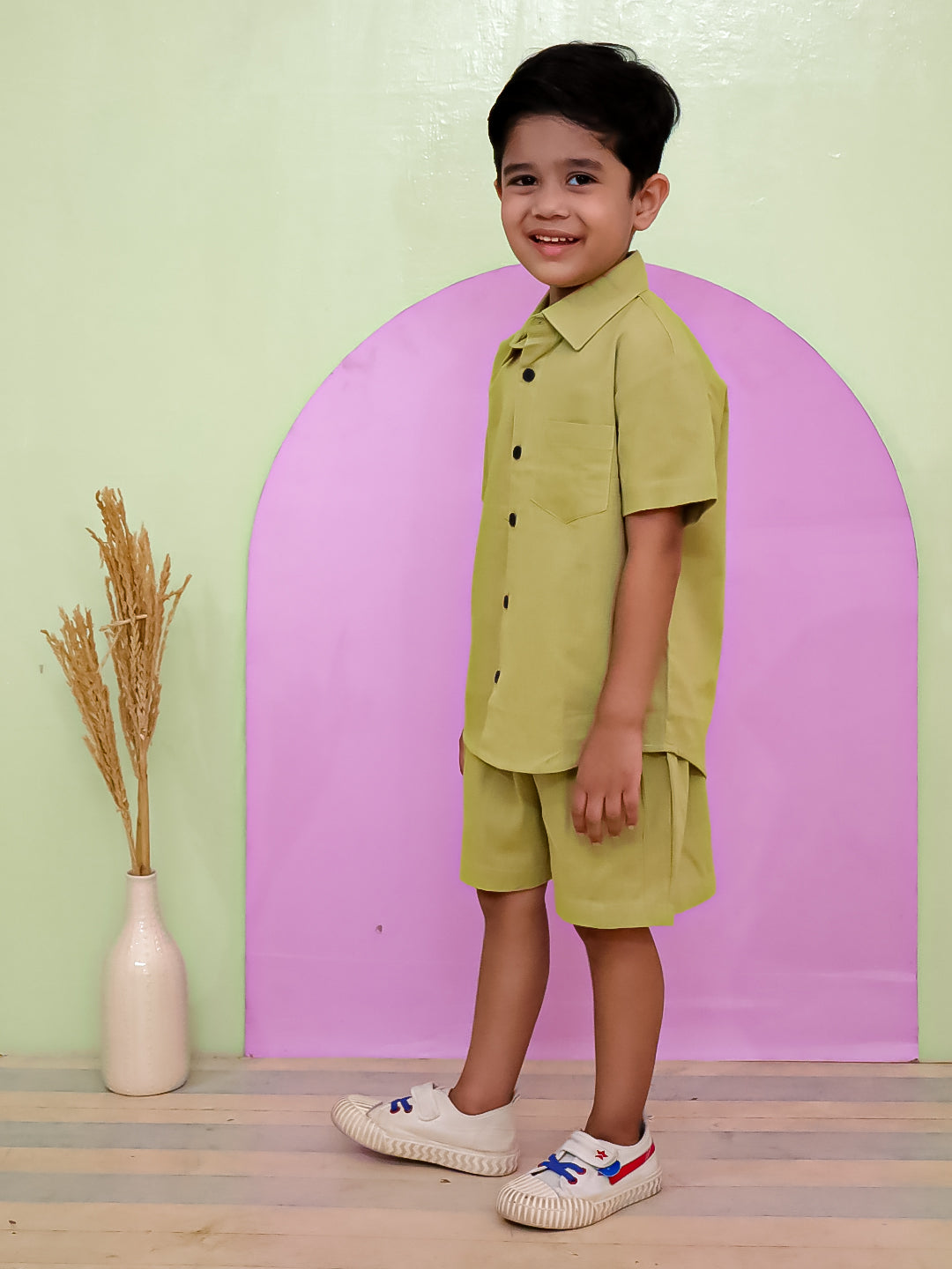 Cotton Flex Kids Co-Ord Set – Shirt & Shorts Combo