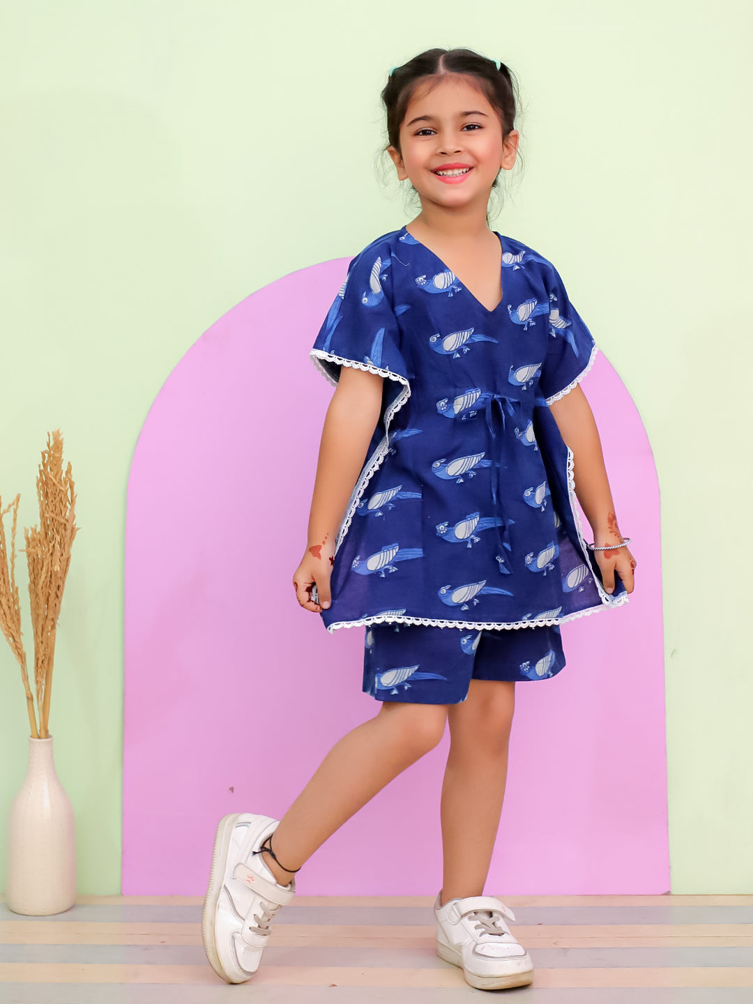 Trendy Kids Girls Cotton Kaftan Outfit – Relaxed Fit