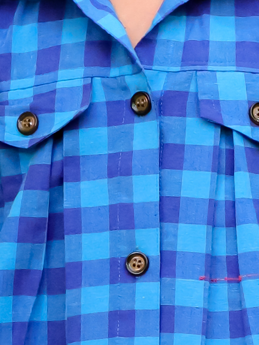 Unbind - Girls Blue Check Shirt Dress | Cotton Casual Summer Wear