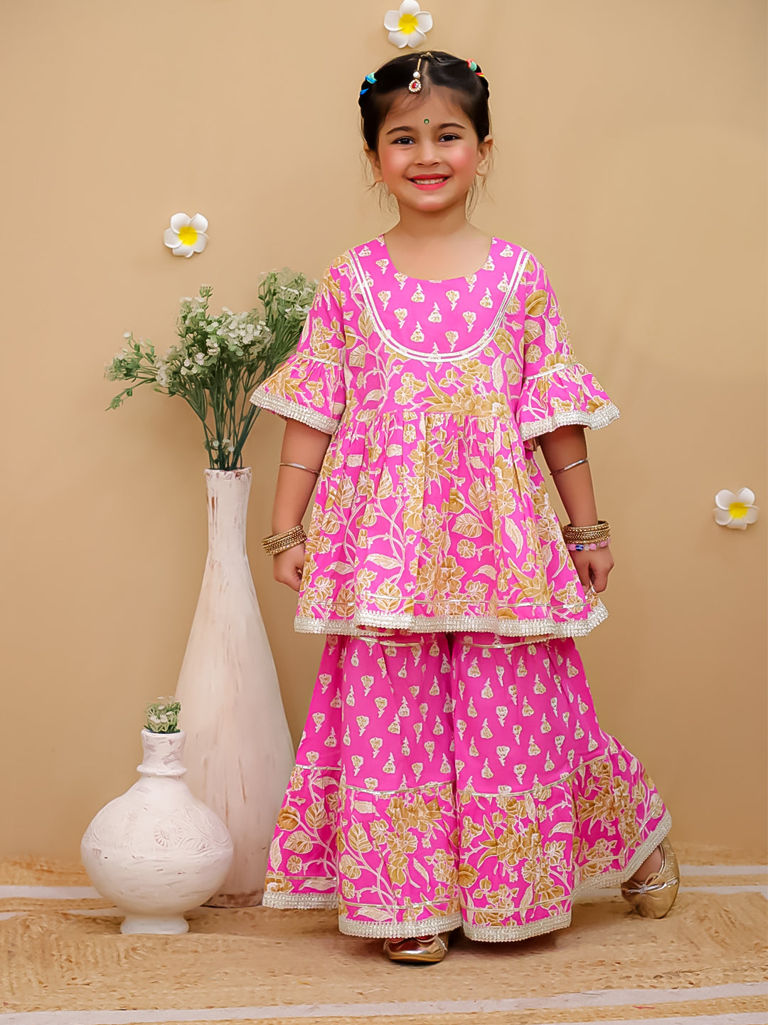 Elegant Ethnic Sharara Set for Kids Girls – Stylish & Comfortable Festive Wear