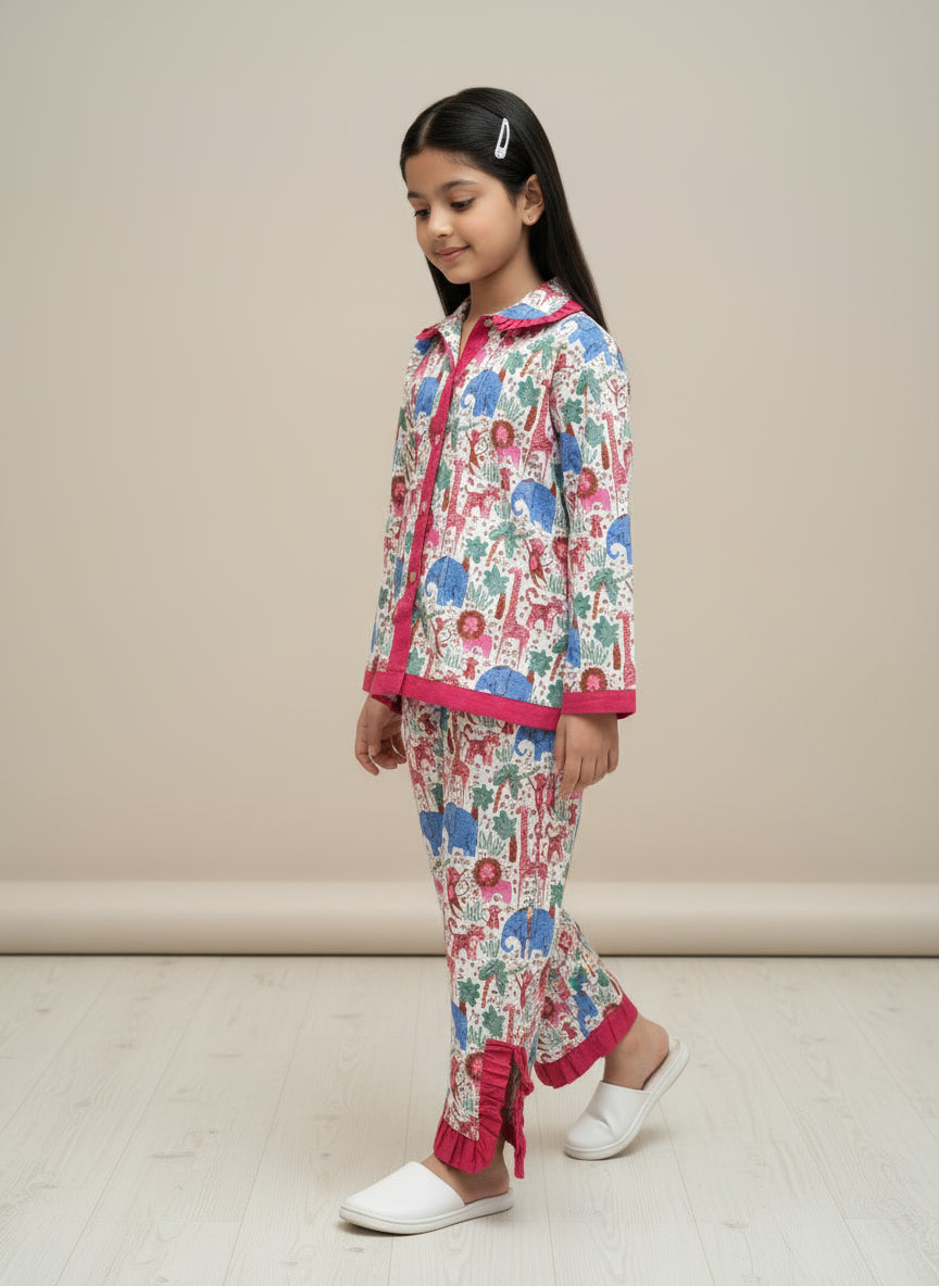 Girl Frill Kids Night suits