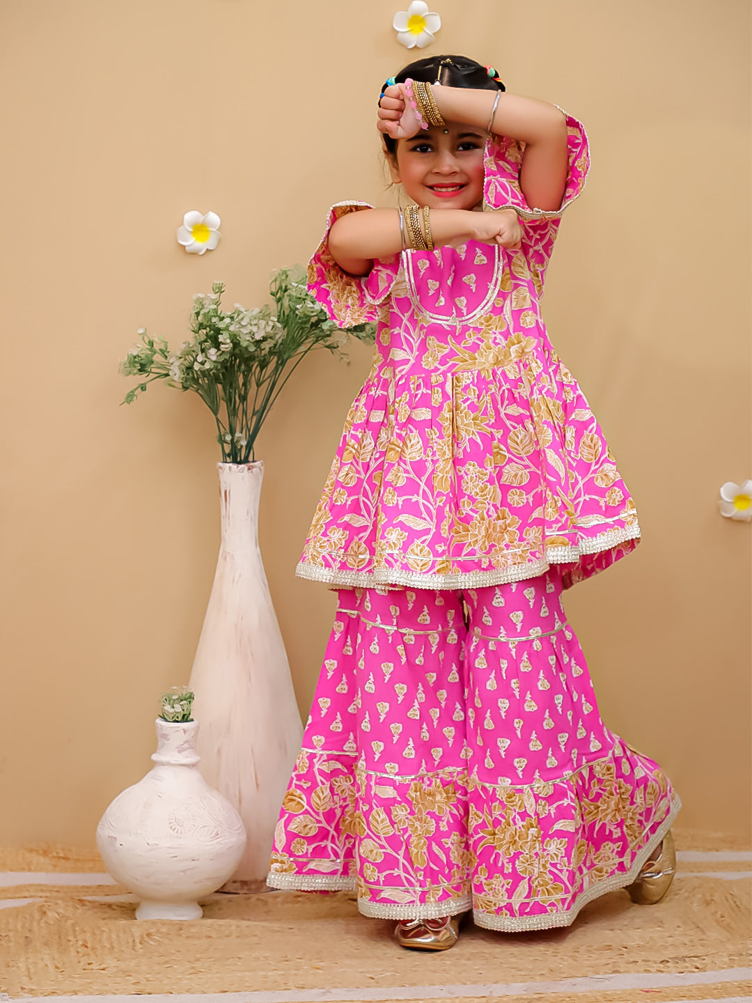 Elegant Ethnic Sharara Set for Kids Girls – Stylish & Comfortable Festive Wear
