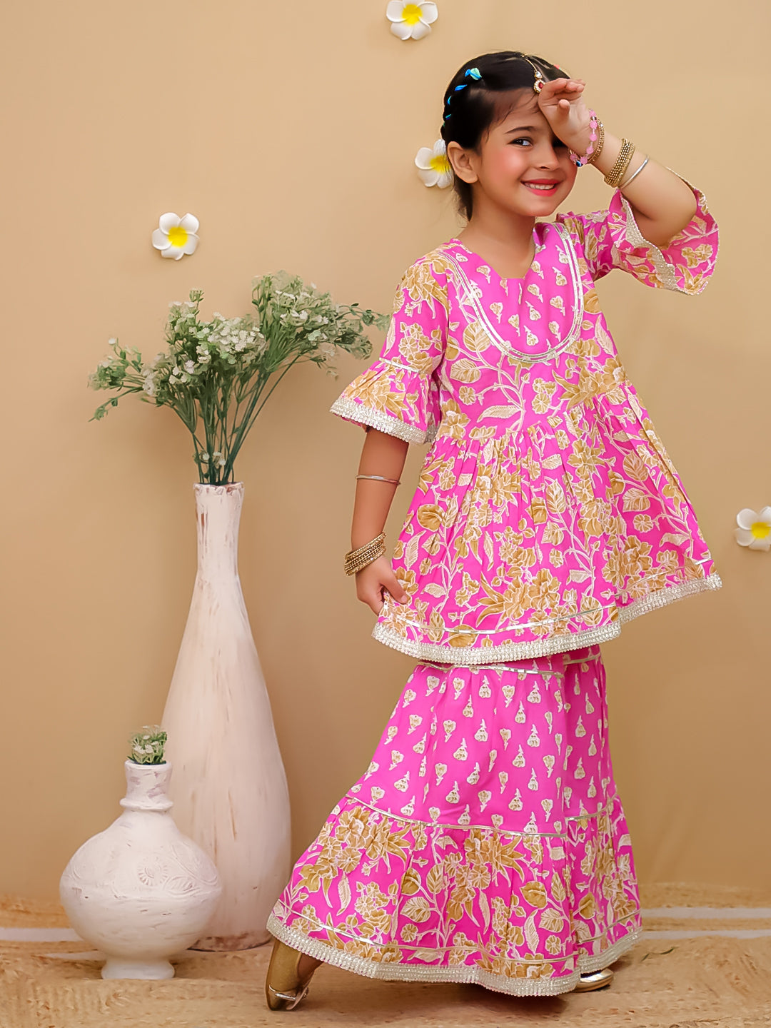 Elegant Ethnic Sharara Set for Kids Girls – Stylish & Comfortable Festive Wear