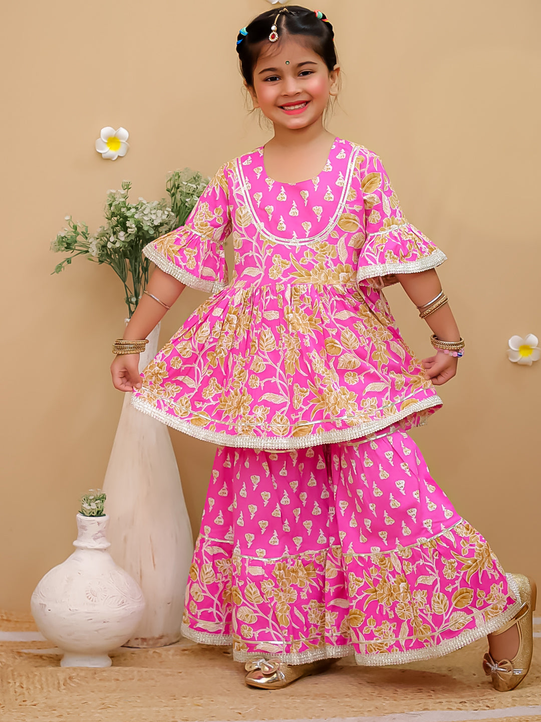 Elegant Ethnic Sharara Set for Kids Girls – Stylish & Comfortable Festive Wear