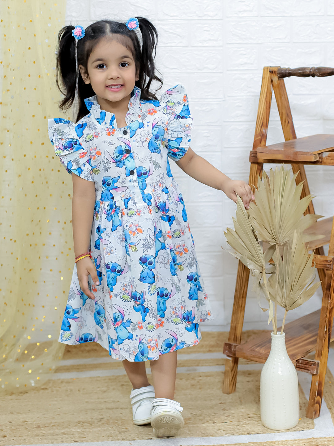 Cartoon Printed Front Button Frock casual wear