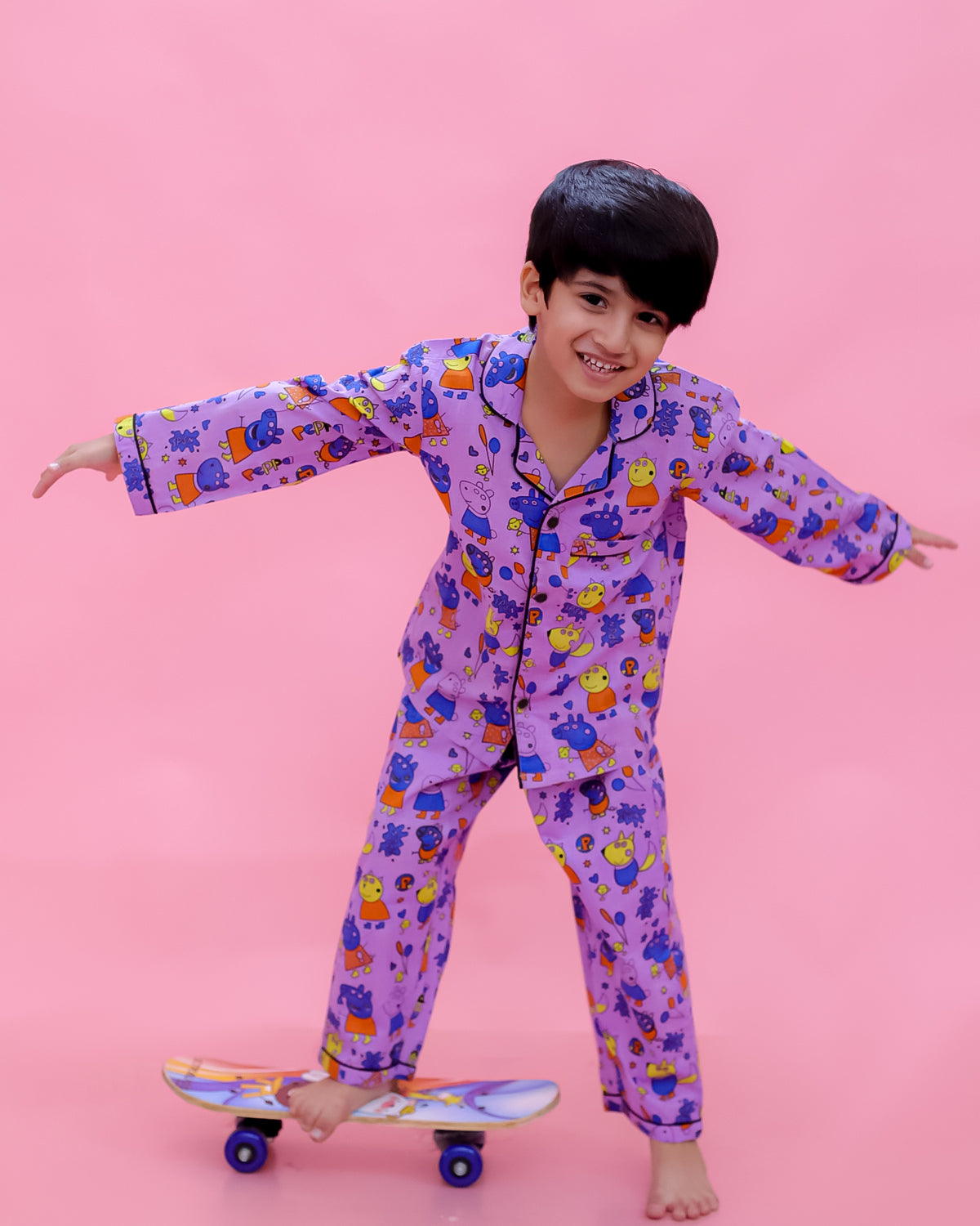 Pure Cotton Printed Kids Night Suits | Unbind