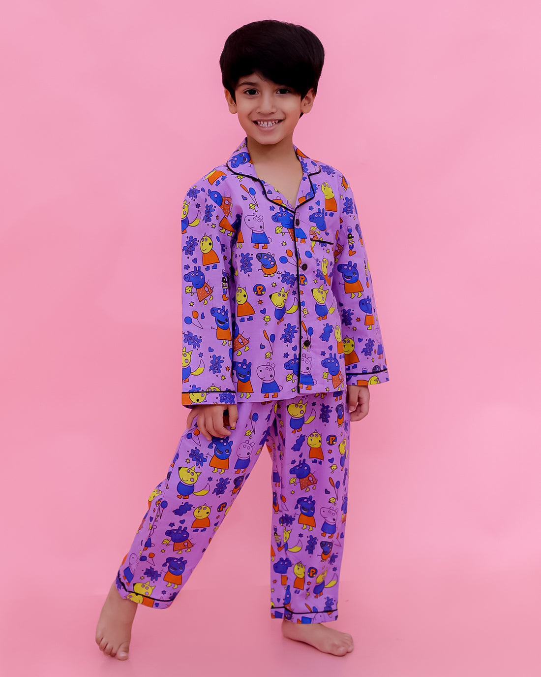 Pure Cotton Printed Kids Night Suits | Unbind