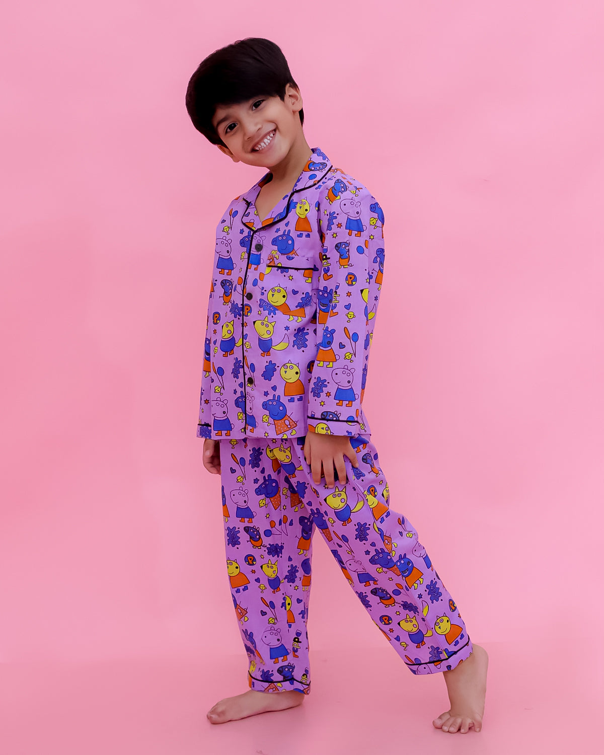 Pure Cotton Printed Kids Night Suits | Unbind