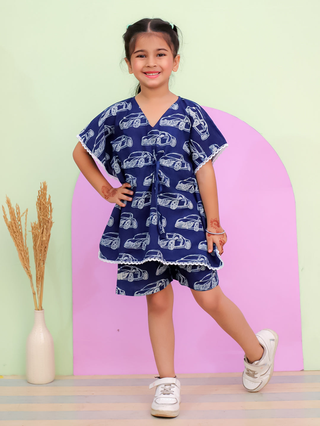 Kids Girls Kaftan Dress Set – Elegant & Lightweight Cotton Set