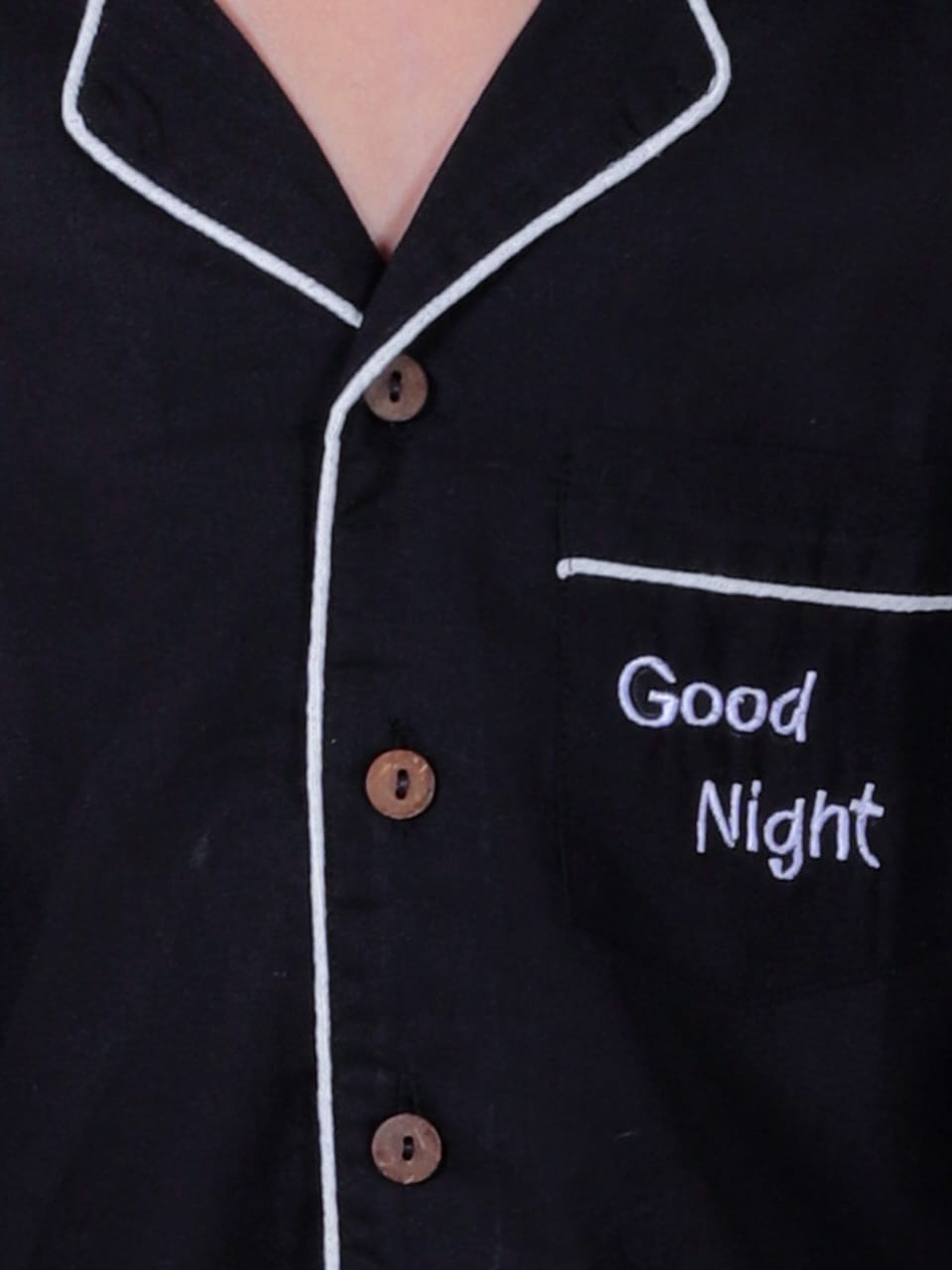 Unbind Boys Black Cotton Night Suit | Classic Pajama Set