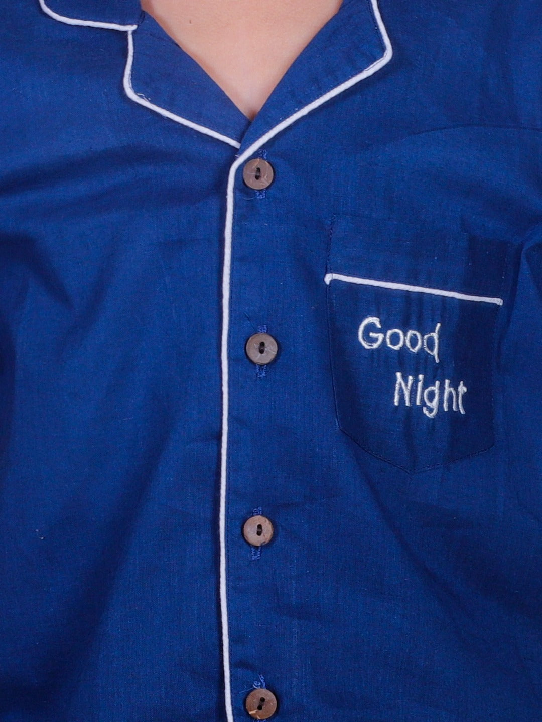 Unbind Boys Cotton Night Suit | Navy Blue Pajama Set