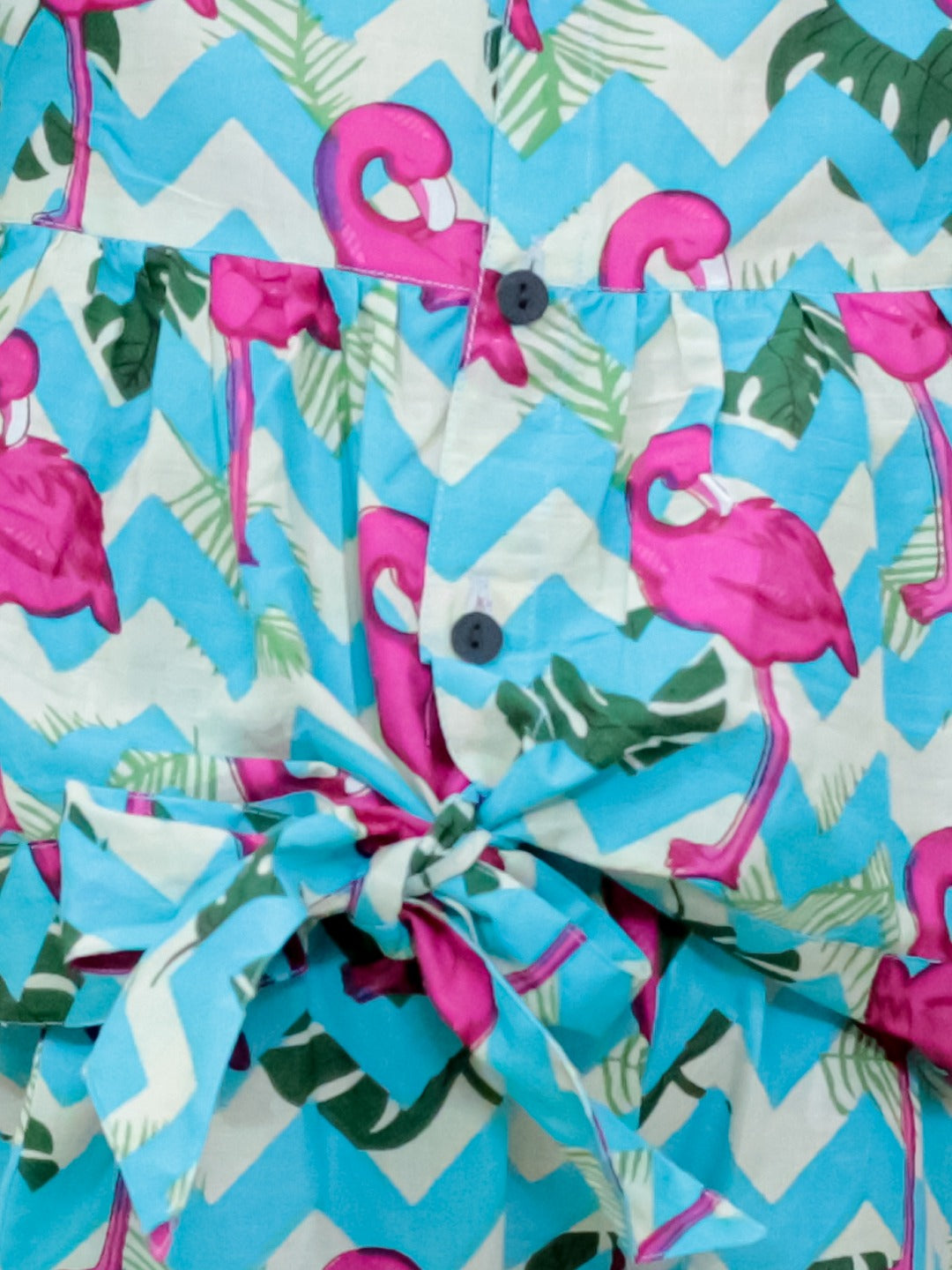 Unbind Girls Flamingo Print Co-Ord Set | Cotton Shirt & Pants