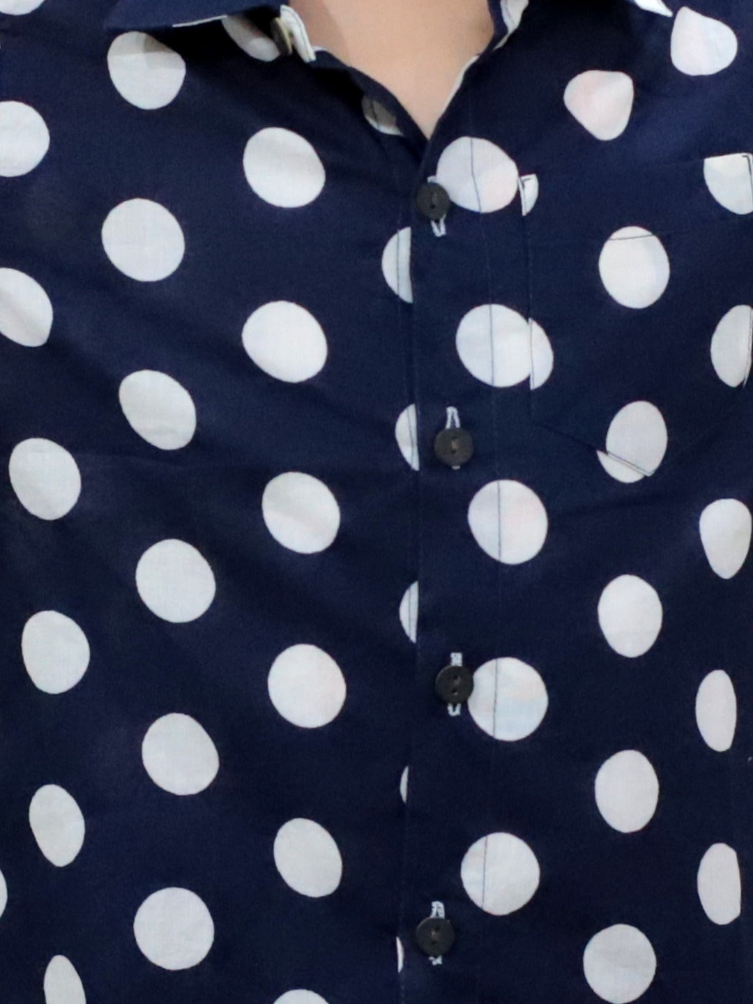 Unbind Boys Navy Polka Dot Co-Ord Set | Cotton Shirt & Shorts
