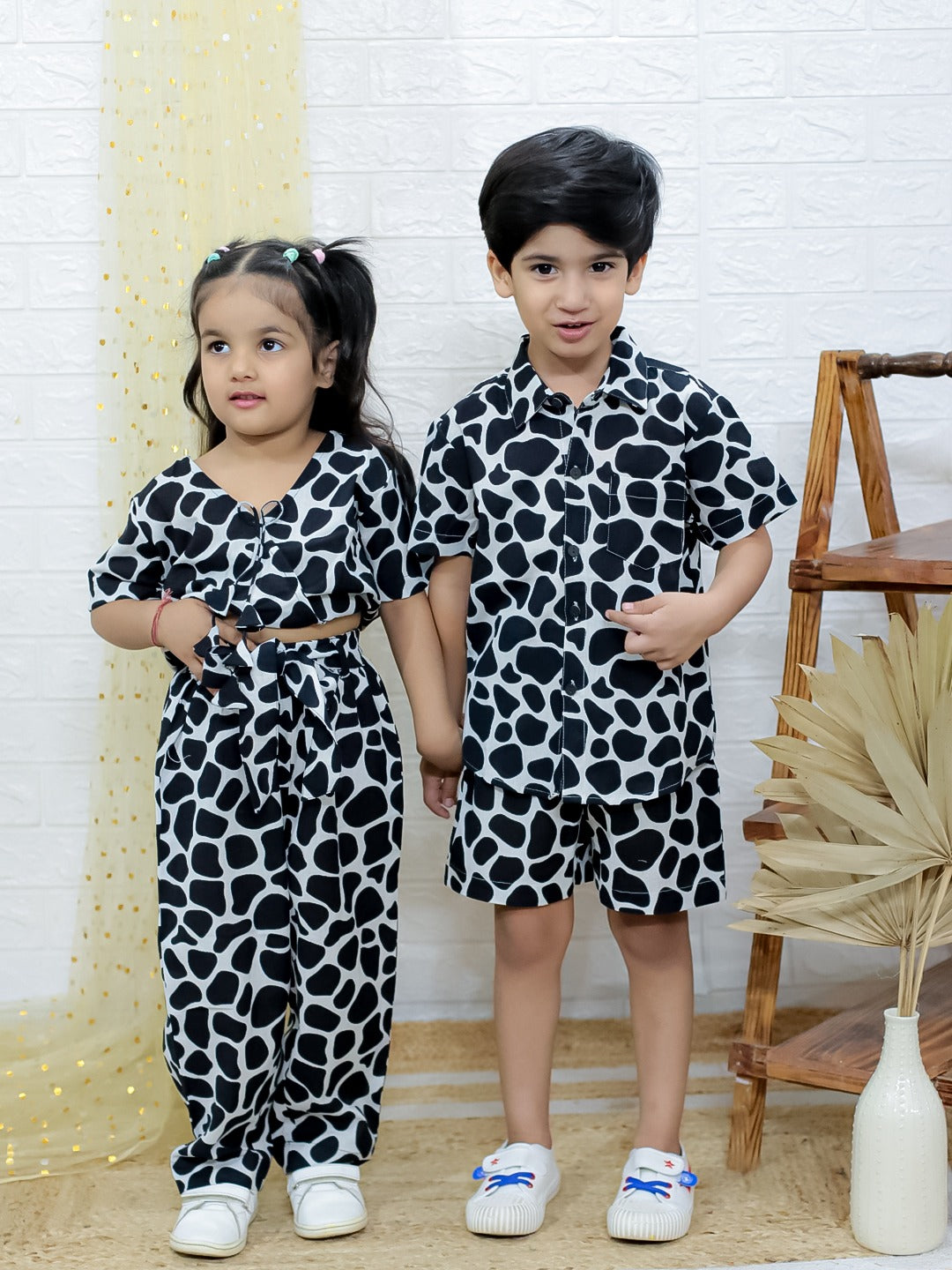 Unbind Black and White Print Sibling Co-Ord Set | Boys & Girls