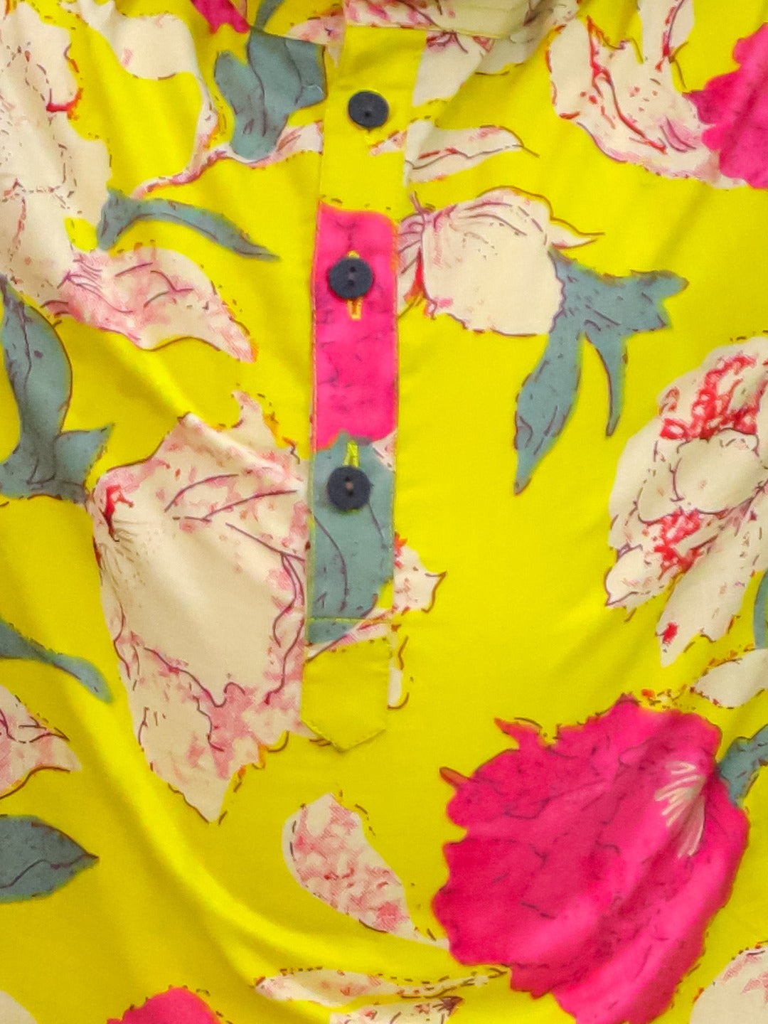 Unbind Yellow Floral Print Kurta Pajama Set for Boys