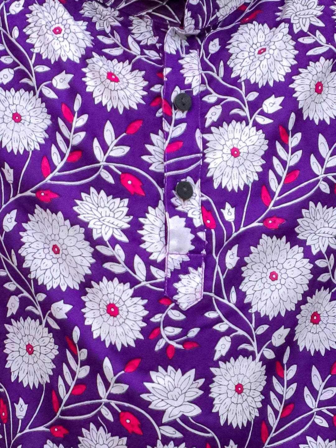 Unbind Purple Floral Embroidered Kurta Pajama Set for Boys