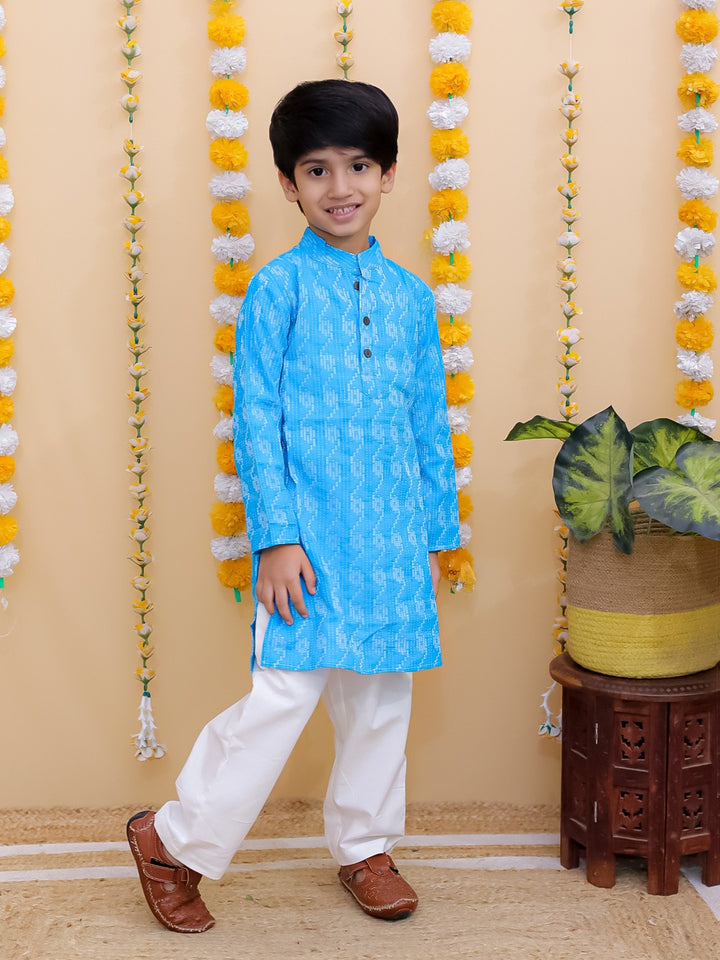 "Skyline Charm – Boys' Light Blue Festive Kurta Set"