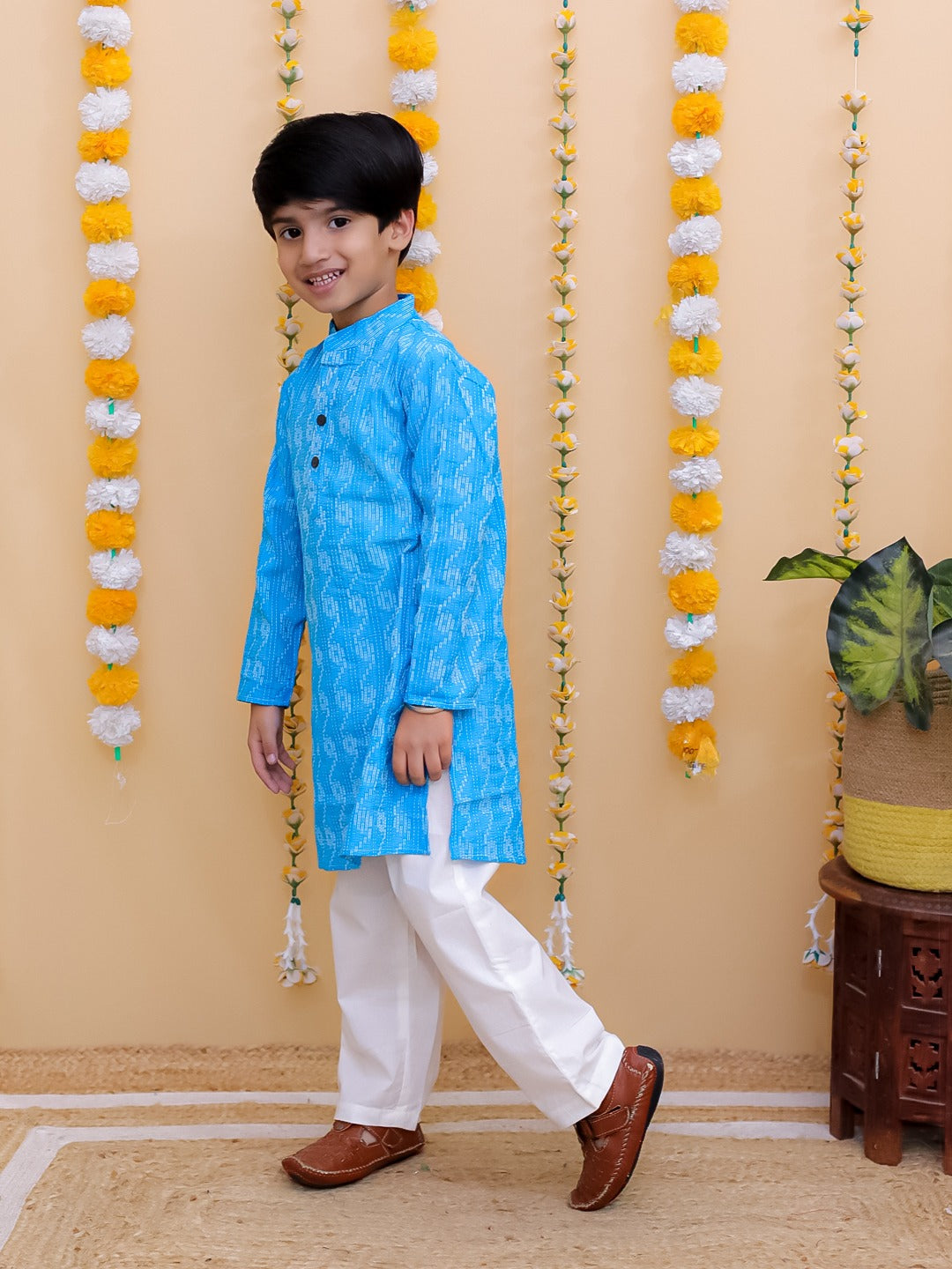 "Skyline Charm – Boys' Light Blue Festive Kurta Set"