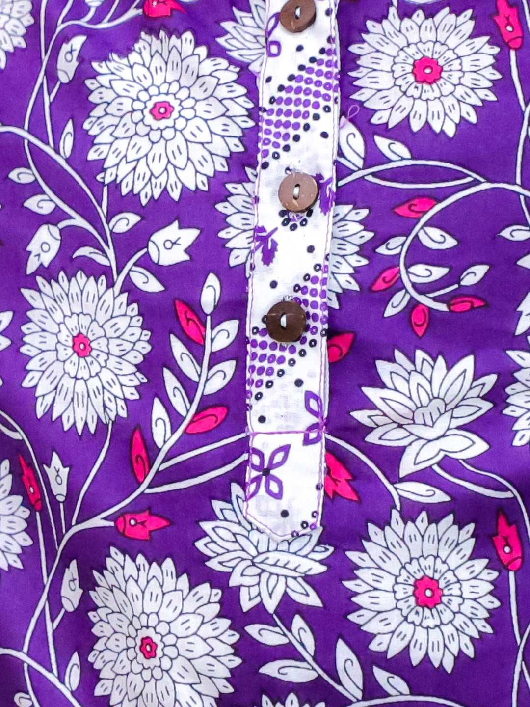 Unbind Girls Purple Floral Kurta Set - Festive Indian Kids Outfit