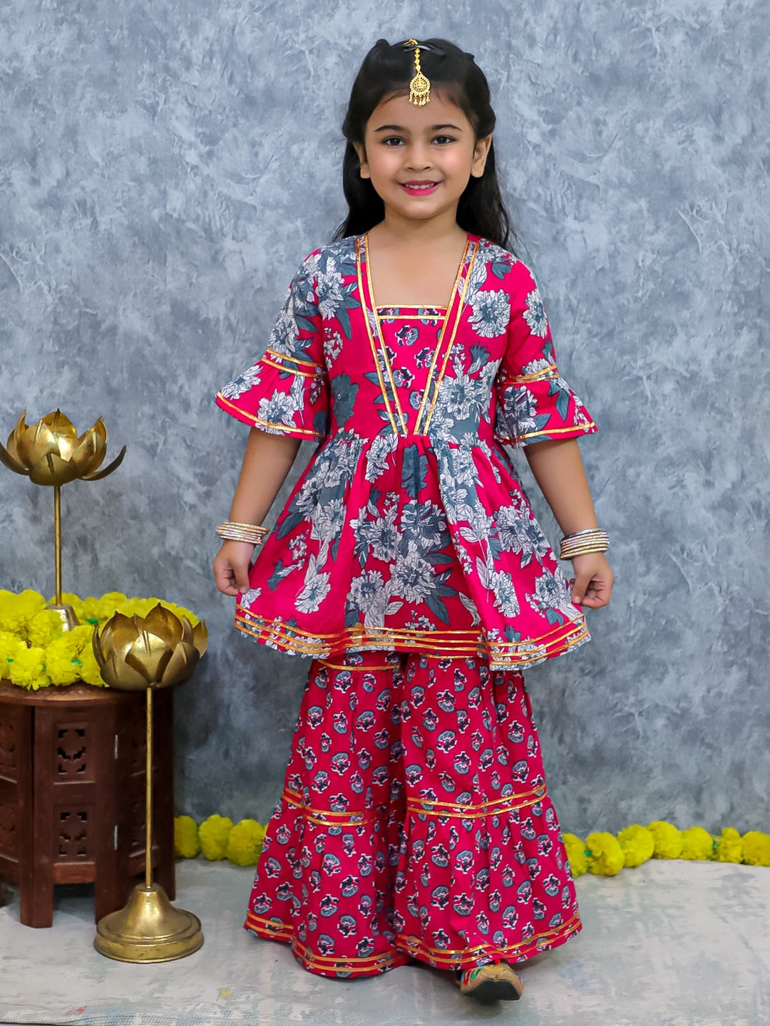 Unbind Girls' Floral Sharara Set