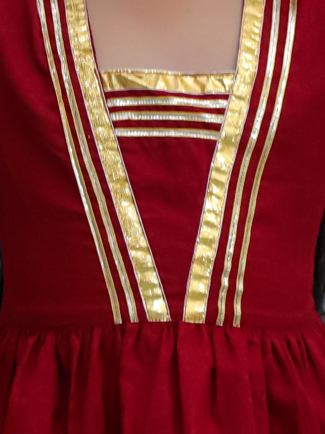 Unbind Girls Royal Maroon Sharara Set | Golden Lace Ethnic Outfit