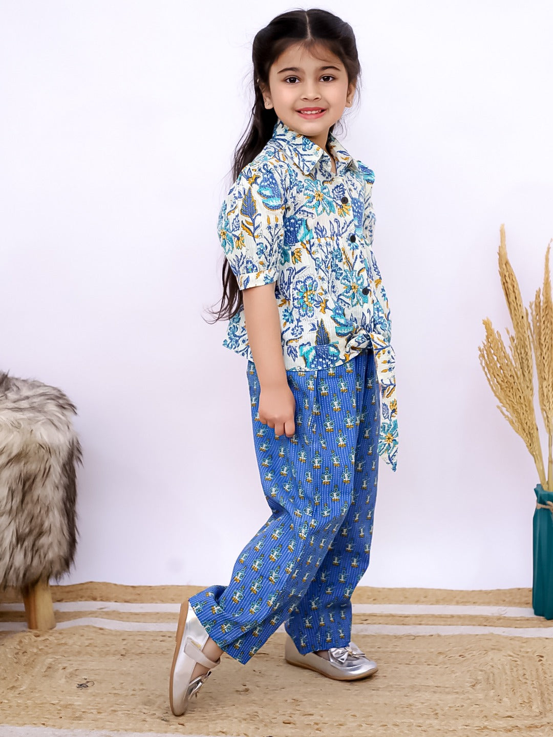 Girls Printed Ethnic Co-Ord Set - Cotton Festive Wear