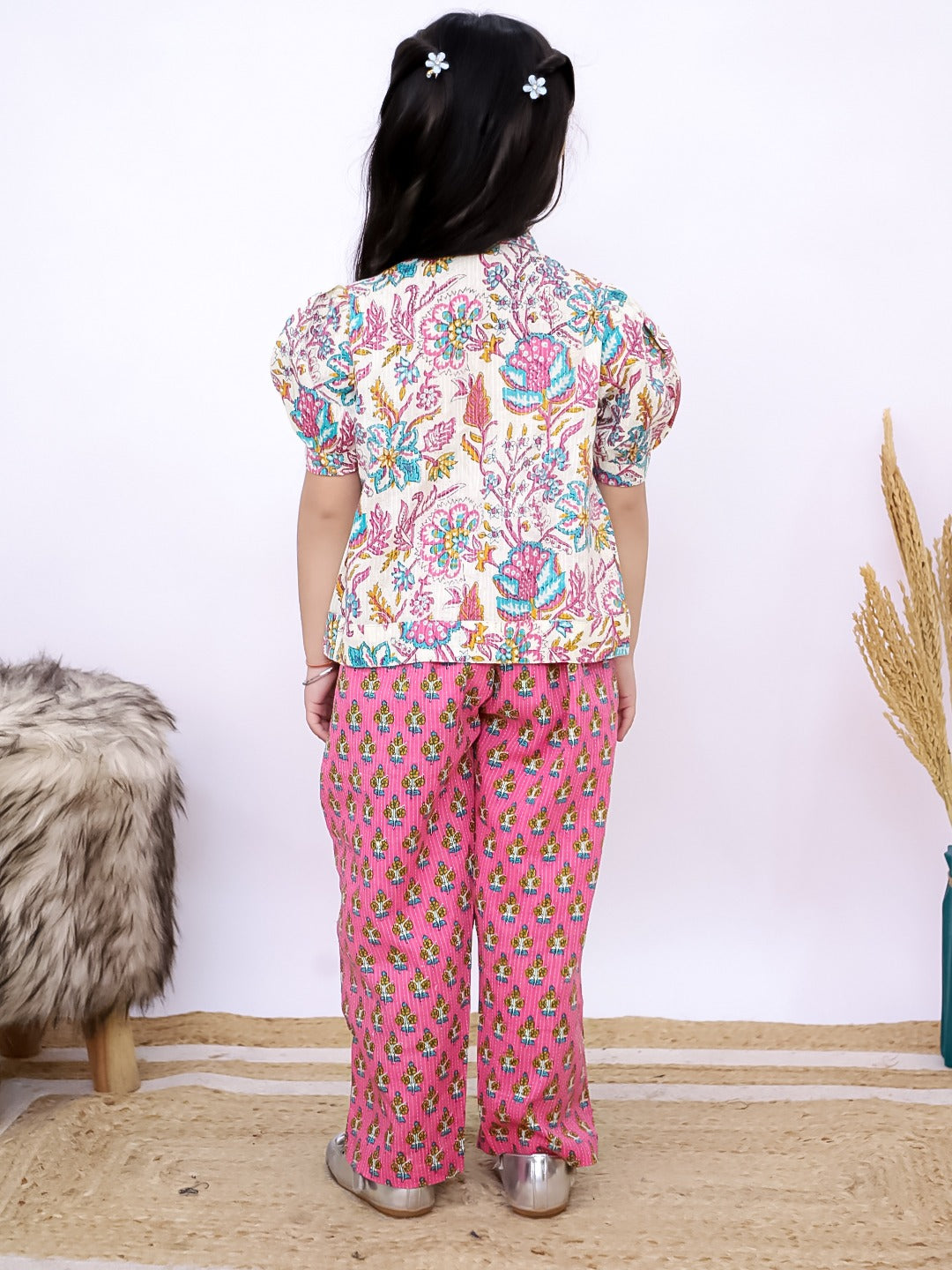 Unbind Kids' Casual Floral Top and Bottom Co-ord Sets