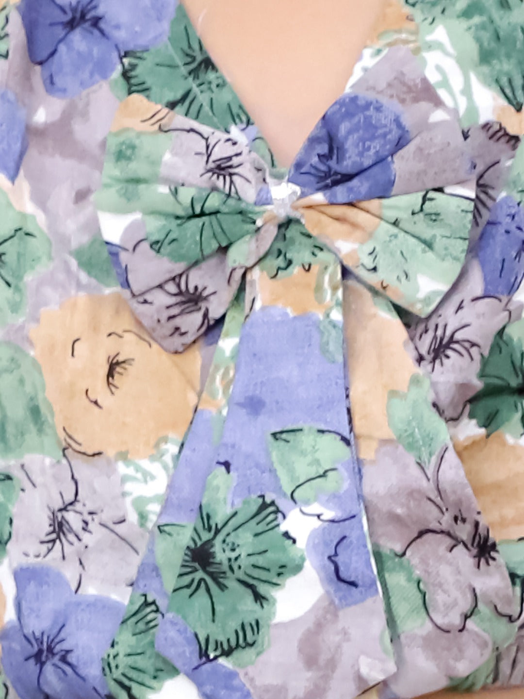 Unbind Girls' Floral Print Bow Top & Pants Co-ord Set