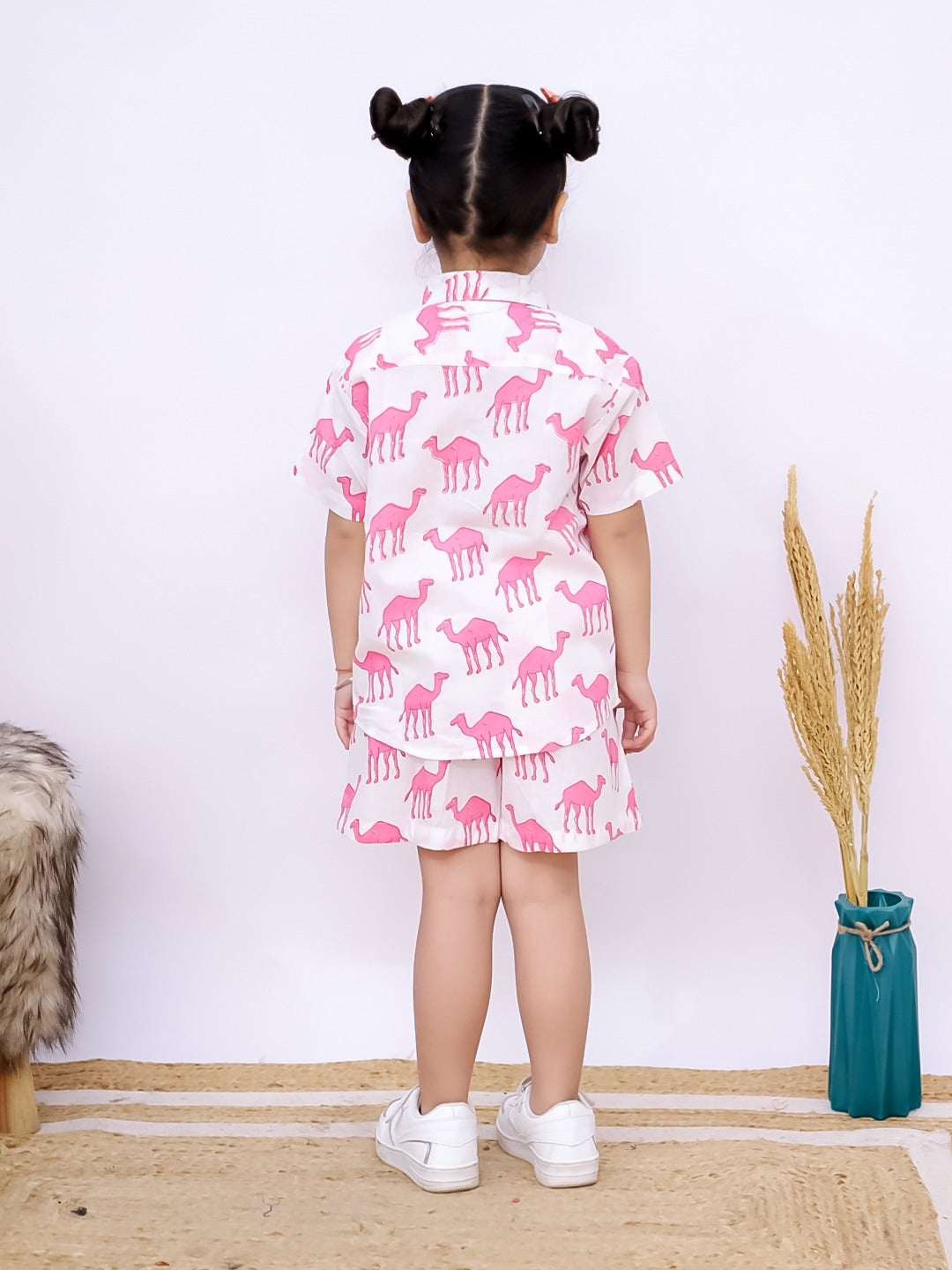 Kids White & Pink Camel Co-ord Set - Unbind