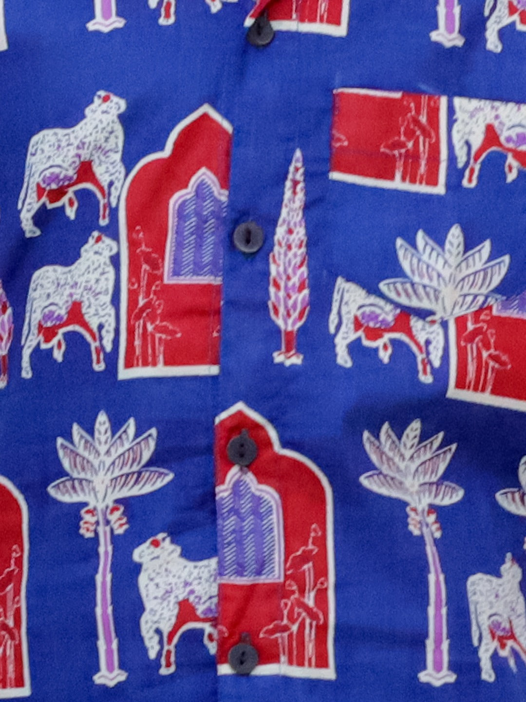 Boys' Ethnic Motif Co-ord Set – Blue & Red | Unbind