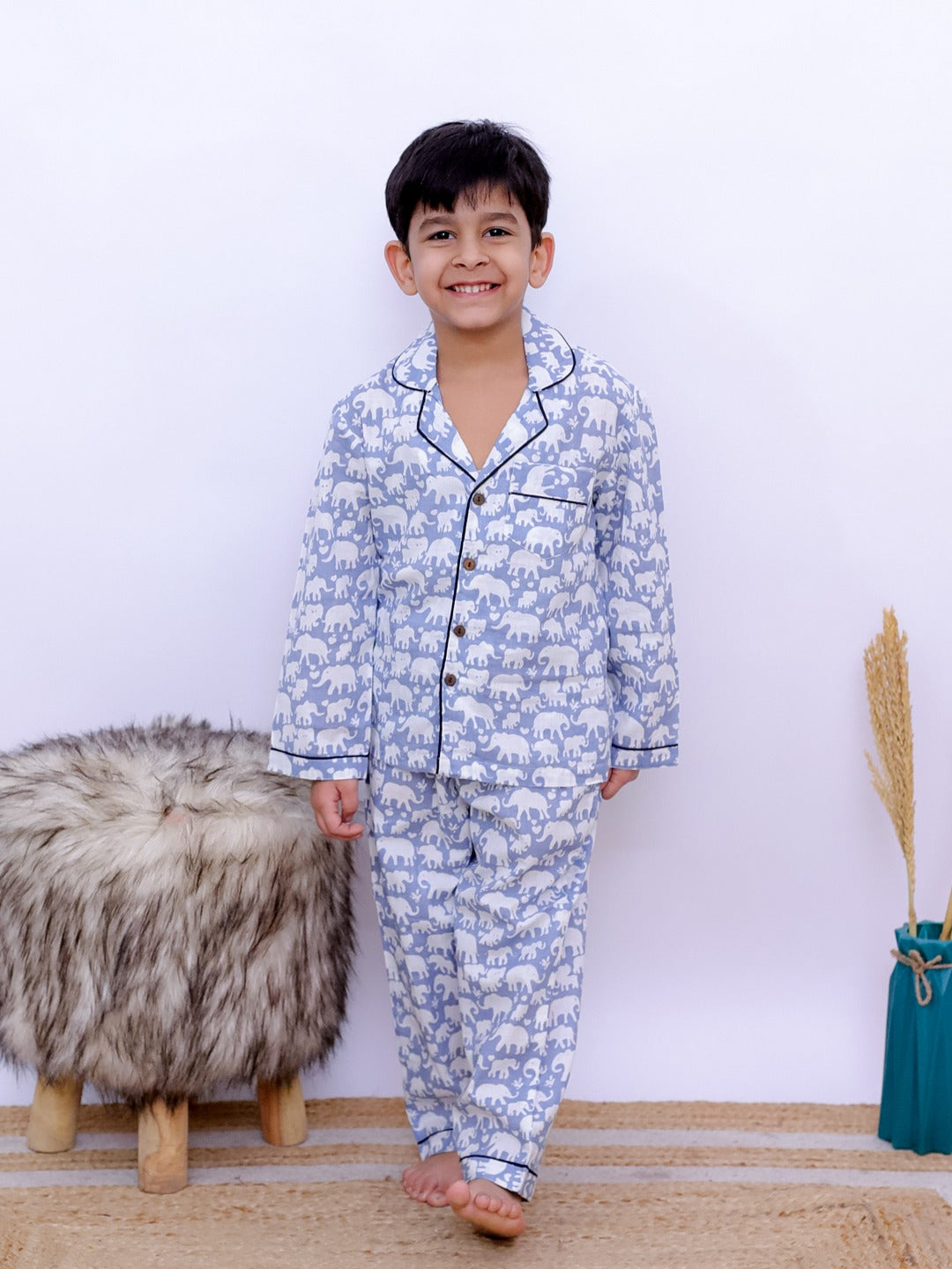 Unbind Kids Elephant Print Night Suit