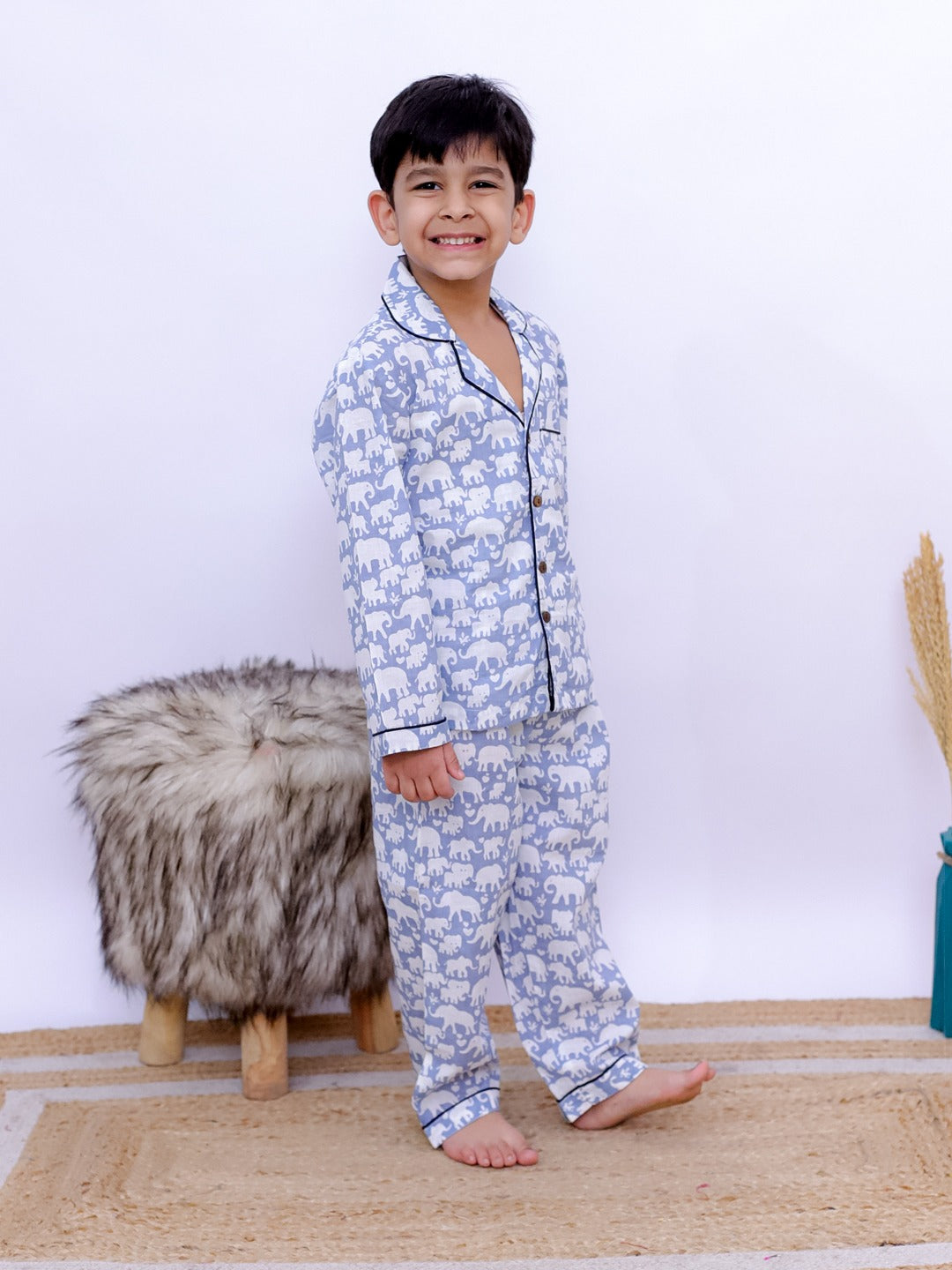 Unbind Kids Elephant Print Night Suit