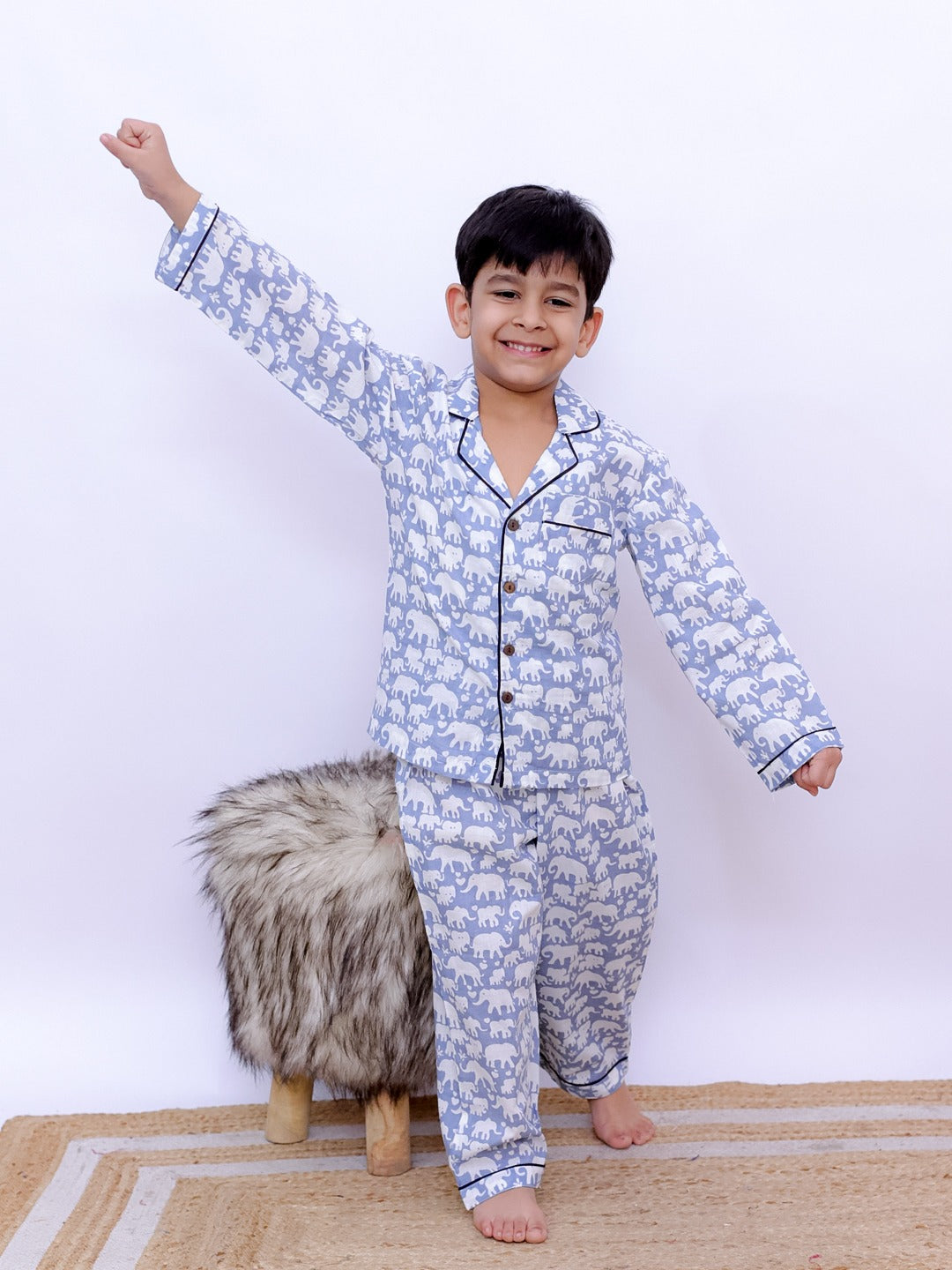 Unbind Kids Elephant Print Night Suit