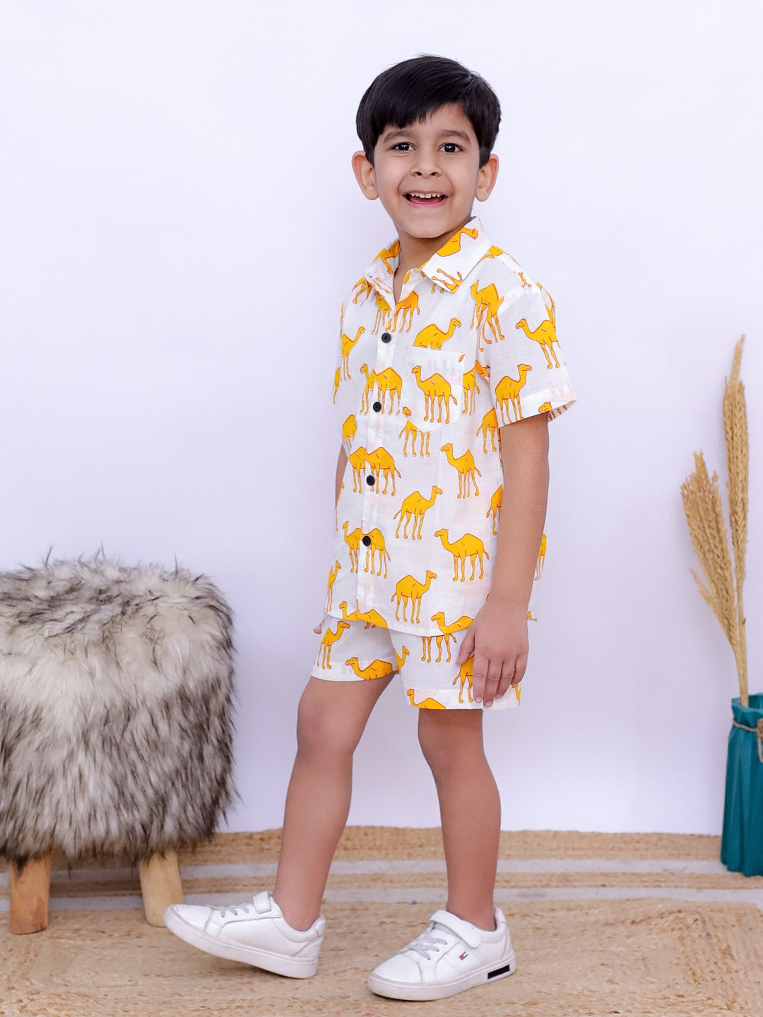 Unbind Boys' Fun Camel Print Co-ord Set