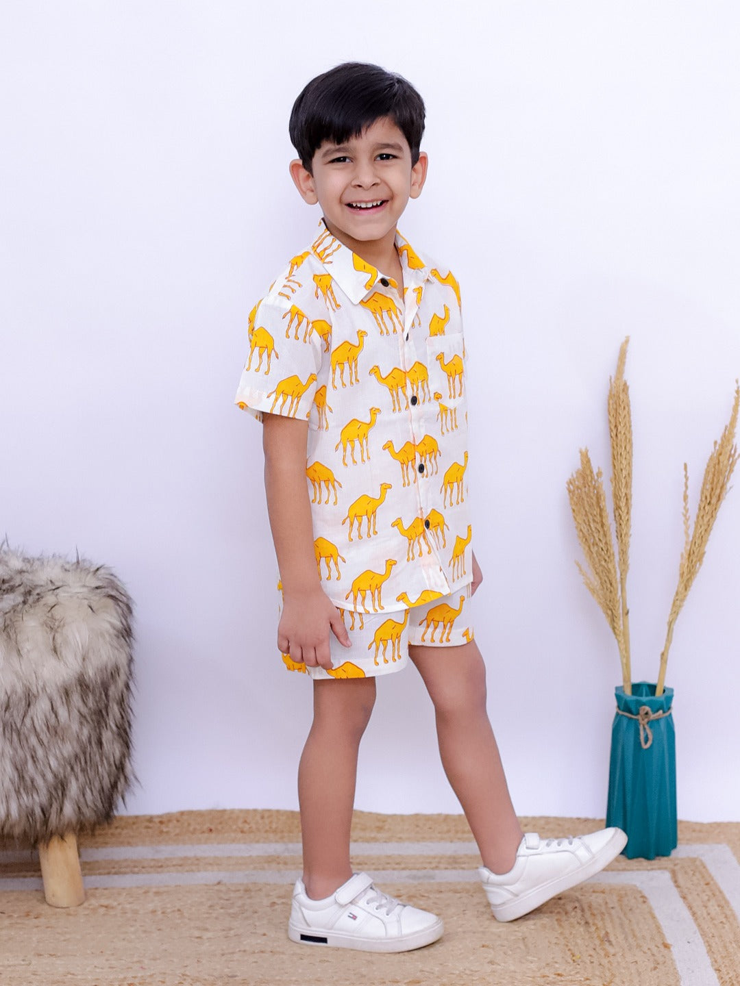 Unbind Boys' Fun Camel Print Co-ord Set