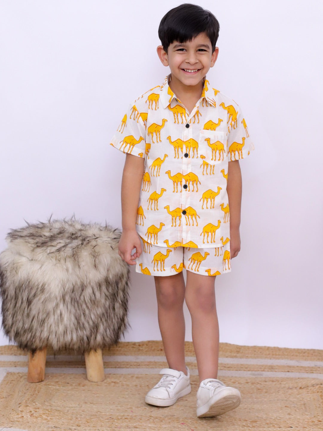 Unbind Boys' Fun Camel Print Co-ord Set