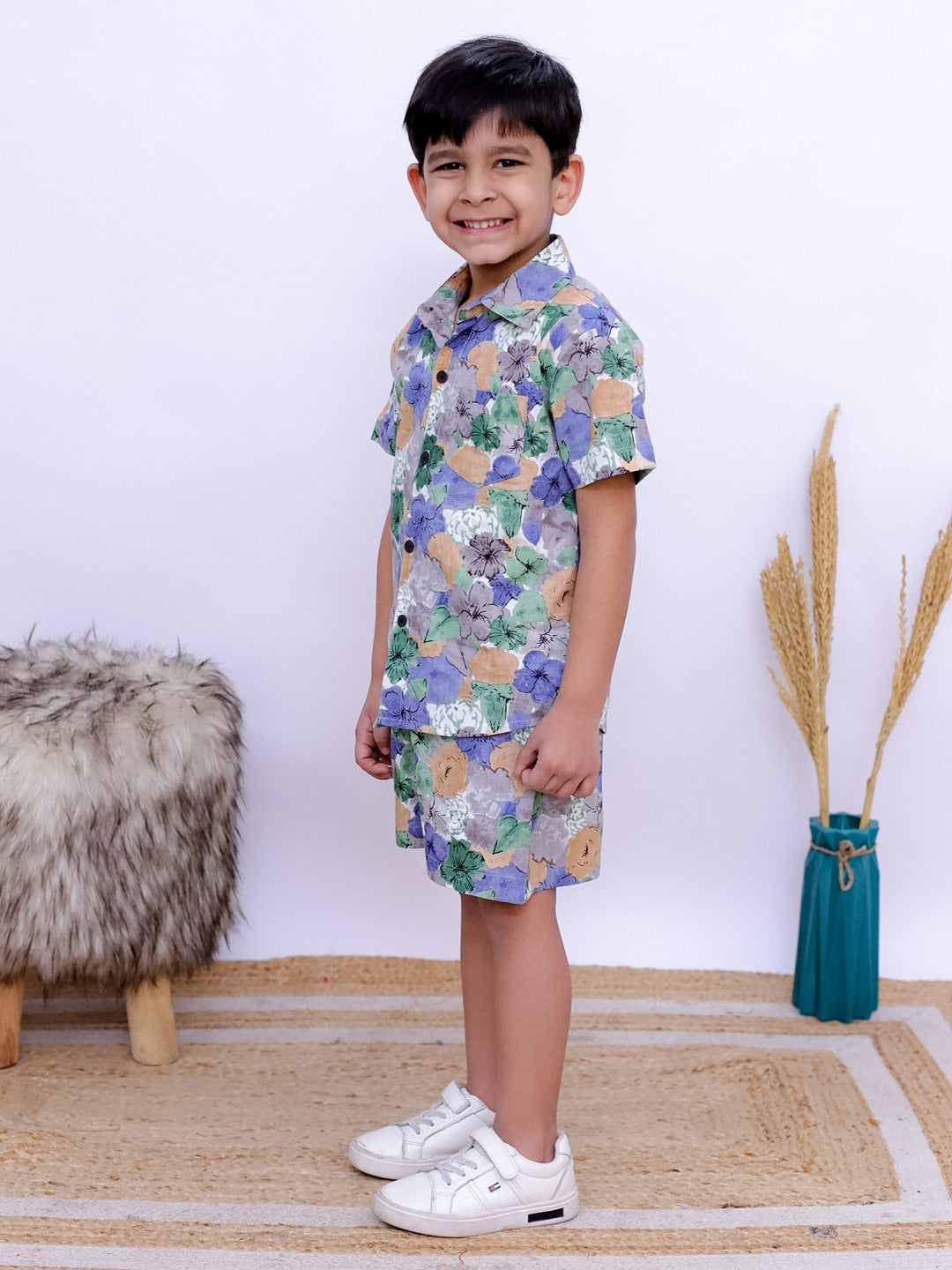 Unbind Boys' Colorful Floral Co-ord Set