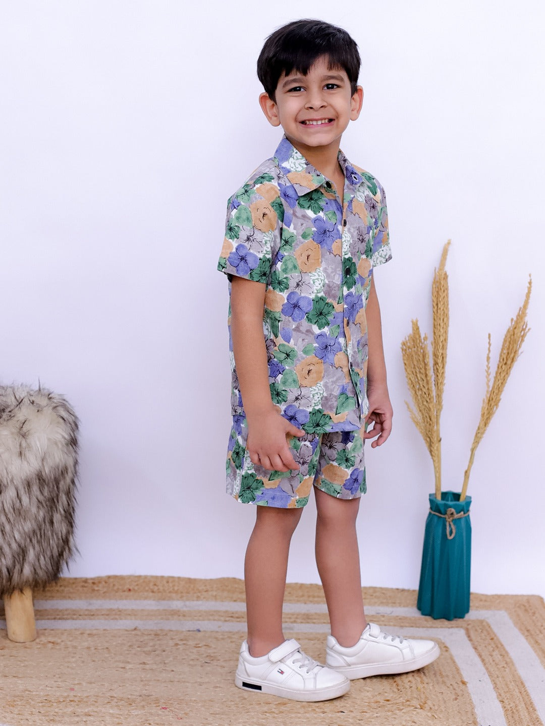 Unbind Boys' Colorful Floral Co-ord Set