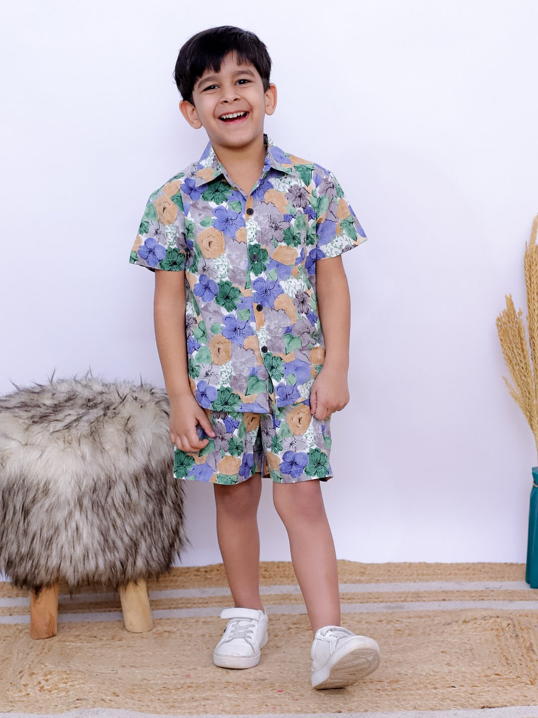 Unbind Boys' Colorful Floral Co-ord Set