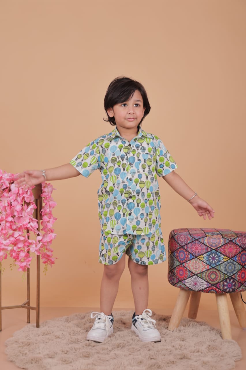 Unbind Kids Balloon Printed Co-Ord Set for Boys