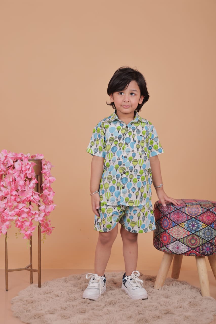 Unbind Kids Balloon Printed Co-Ord Set for Boys
