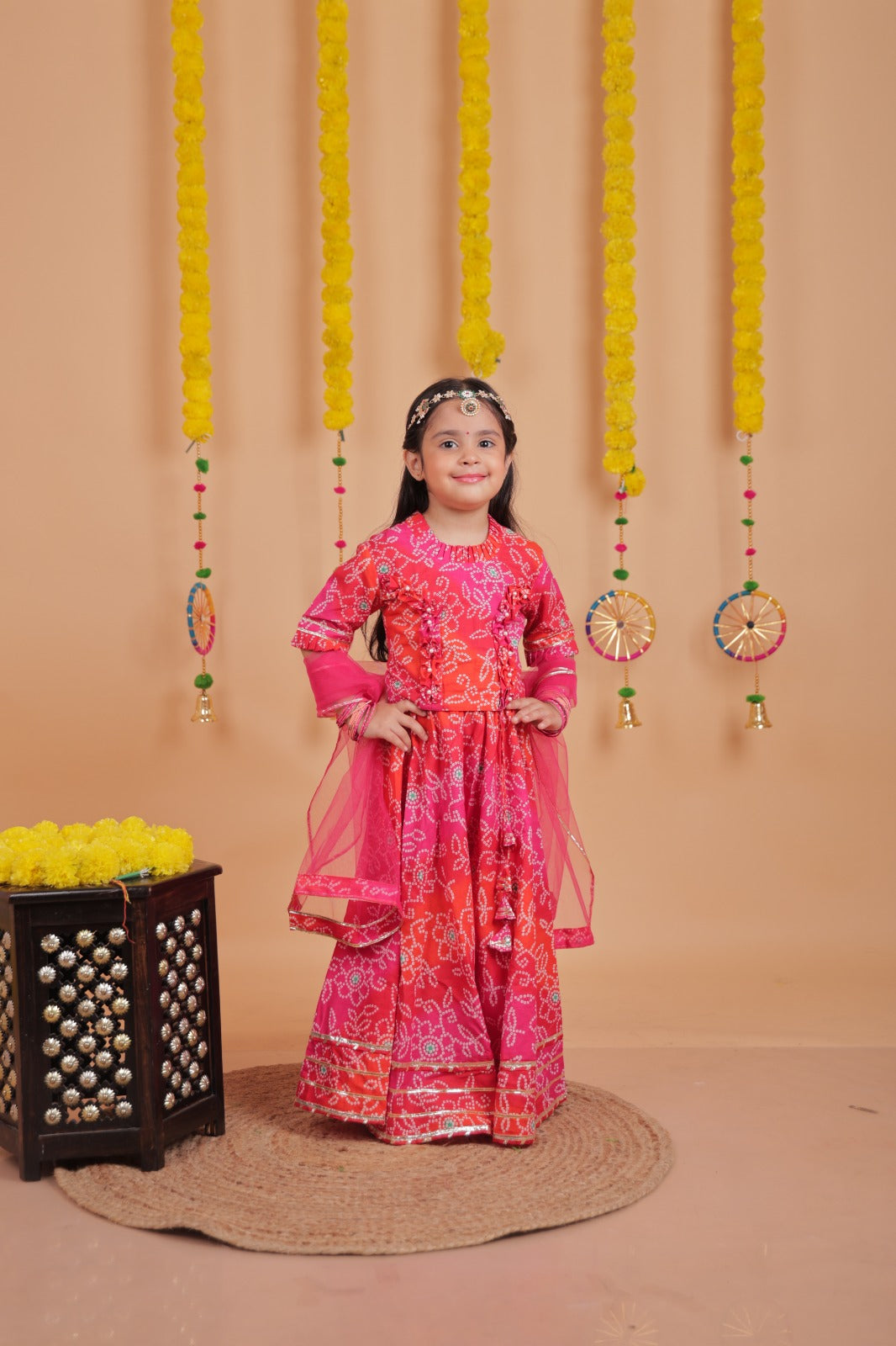Girls Bandhani Lehenga Choli Set - Rakhi Special | Unbind