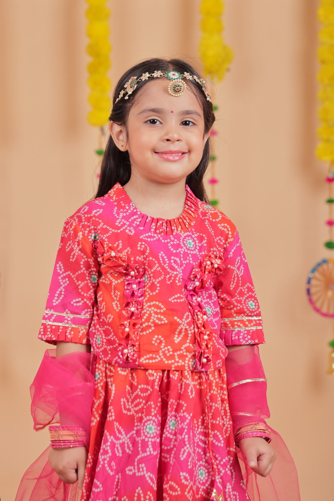 Girls Bandhani Lehenga Choli Set - Rakhi Special | Unbind