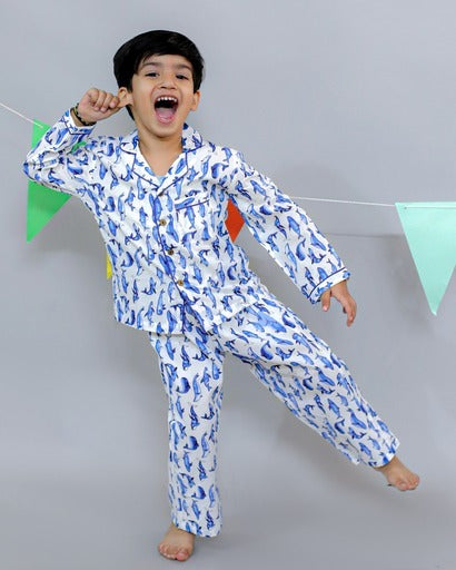 Boys Nightwear Set – Soft Cotton Night Suit with Fun Print