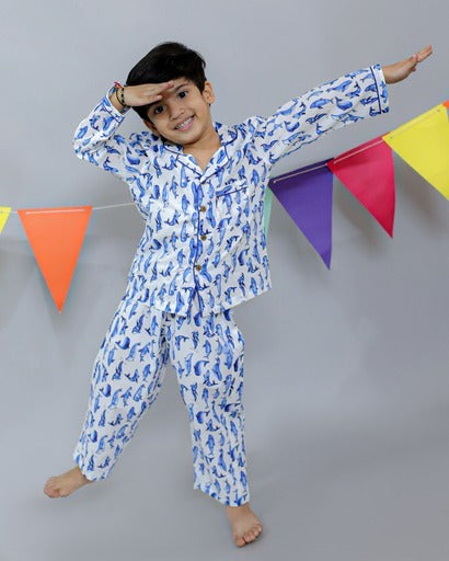 Boys Nightwear Set – Soft Cotton Night Suit with Fun Print