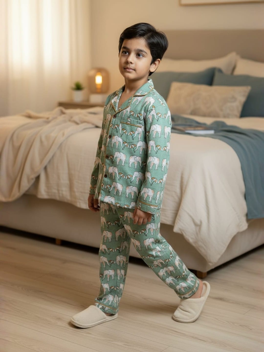 Boys Night suit Elephant Printed