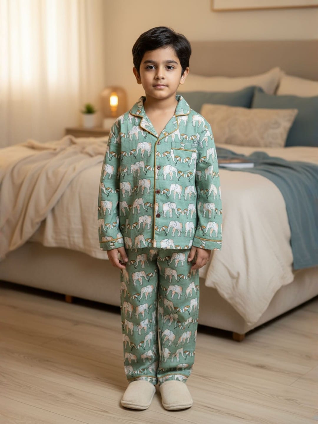Boys Night suit Elephant Printed